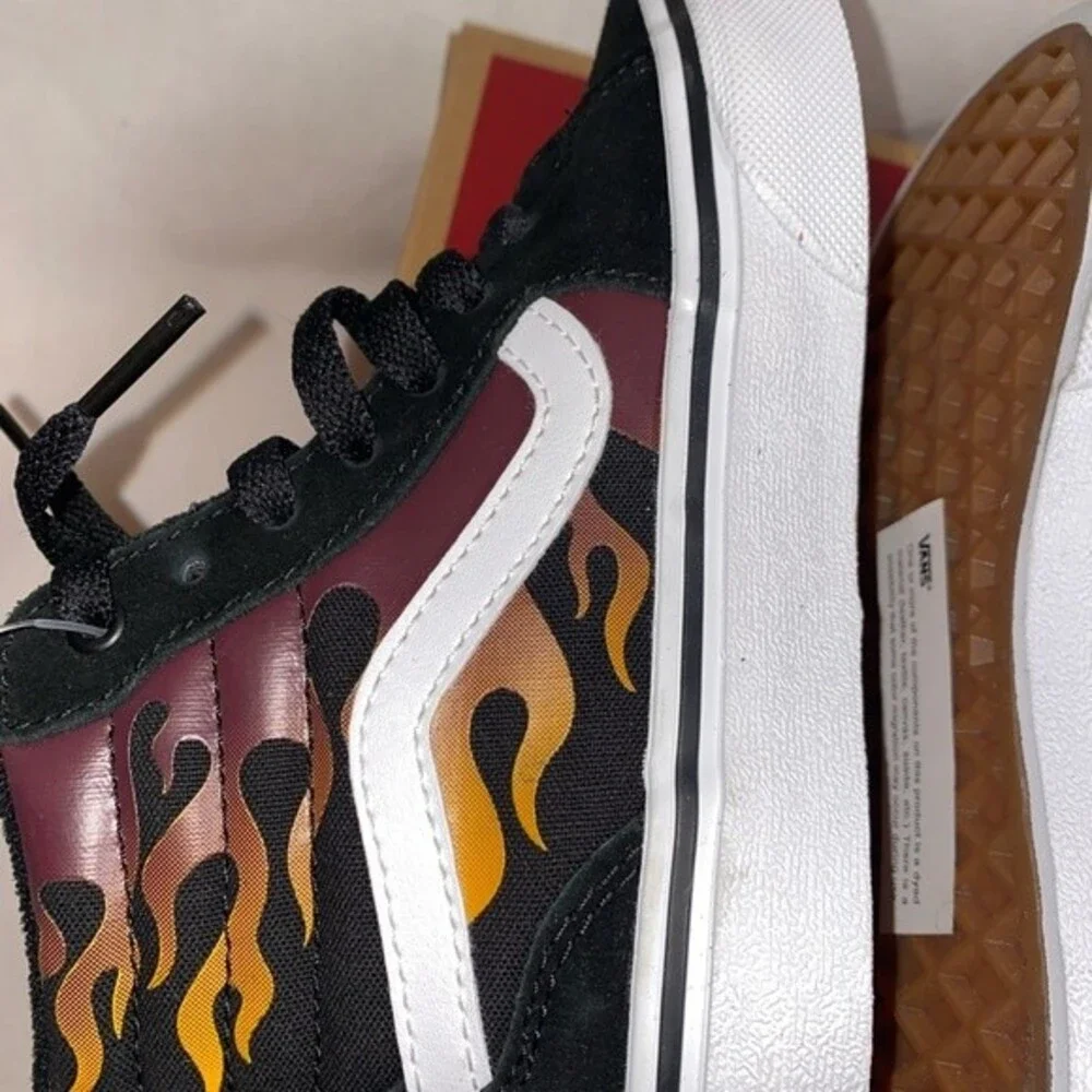 new vans flame shoe filmore high top 11 youth old school lace up retro